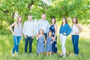 family posing with montana greenery20